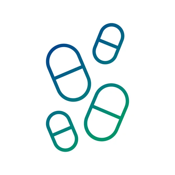 Capsules drugs lijn stijl pictogram — Stockvector