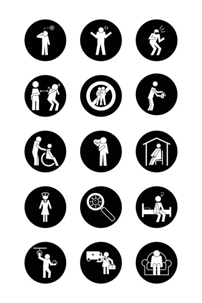 Paquete de pictogramas de salud conjunto de iconos — Archivo Imágenes Vectoriales