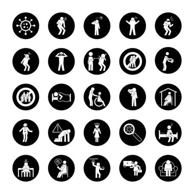 Sağlık piktogramları demeti simgeleri ayarlar