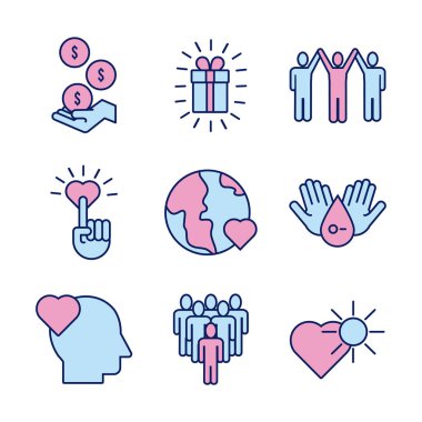 Bağış ve dayanışma simgeleri paketi