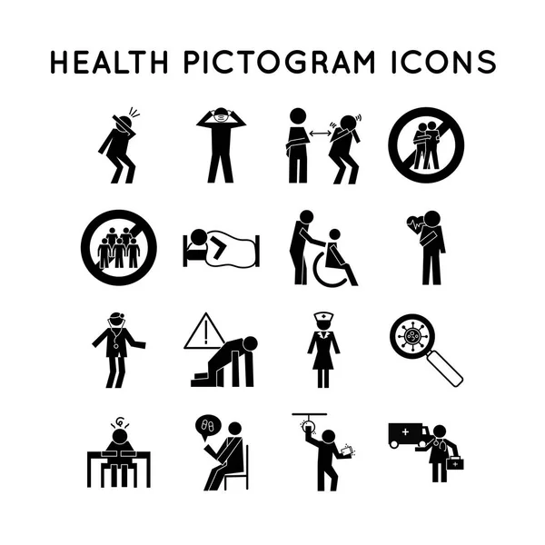 Paquete de pictogramas de salud conjunto de iconos — Vector de stock