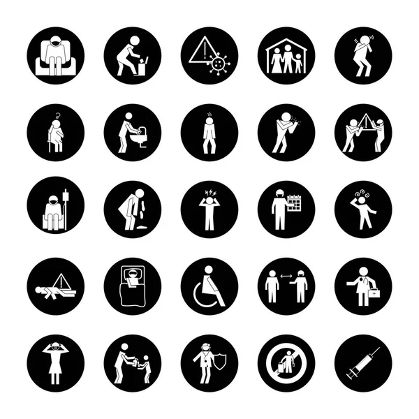 Bundel gezondheidspictogrammen set pictogrammen — Stockvector