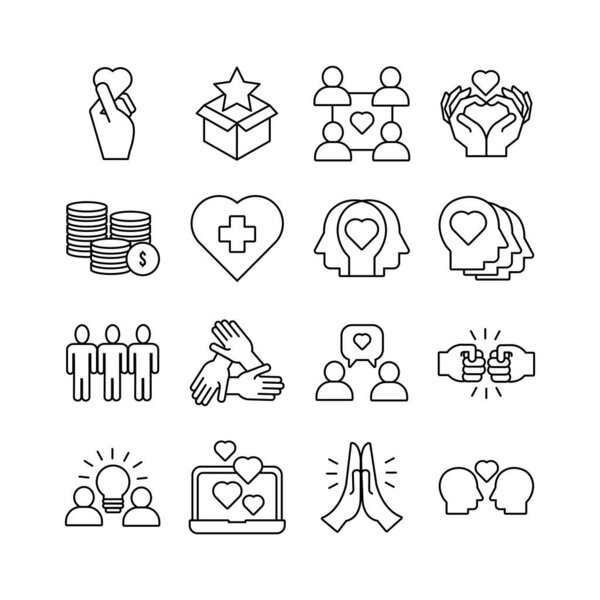 bundle of charity and solidarity icons