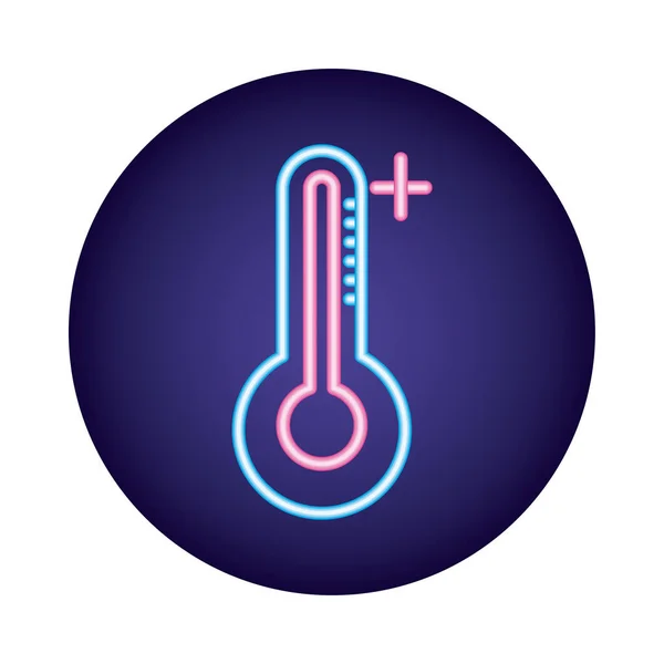 Termometro misura temperatura stile neon — Vettoriale Stock