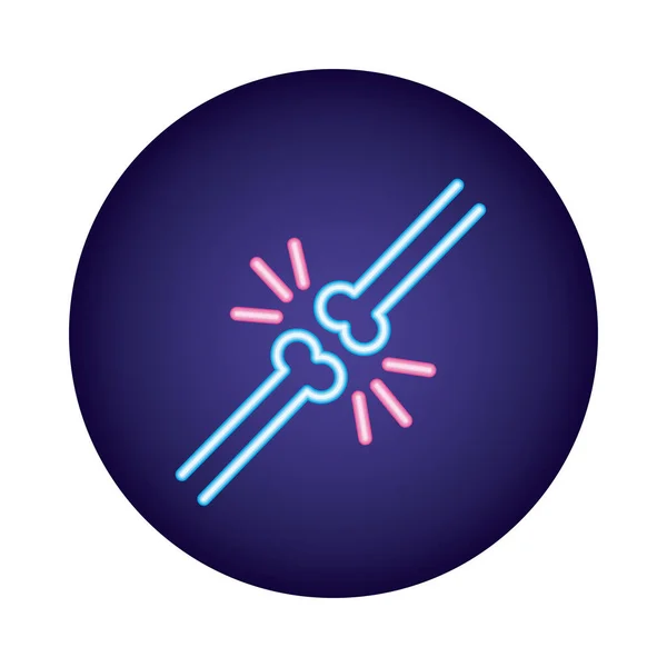 Bone broken neon style icon — Stock Vector