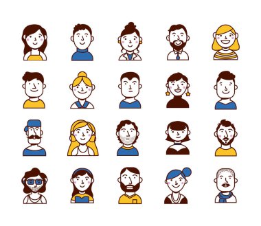 insan grup karakterleri demeti