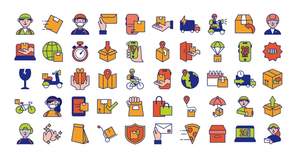 Bundle of delivery service icons — Stock Vector