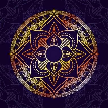 Mor arkaplanlı güzel mandala