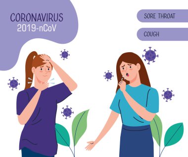 Coronavirus 2019 Ncov 'dan bıkmış kadınlarla dolu pankart
