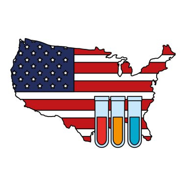 ABD haritası tüpler test simgesi izole