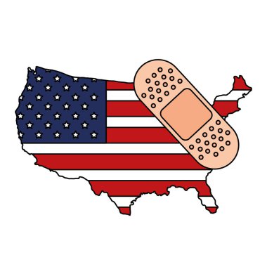 Tedavi bandı izole edilmiş ABD haritası