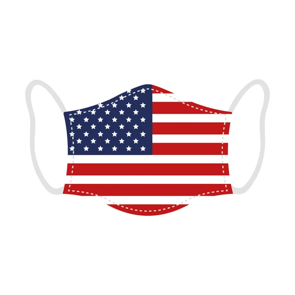 หน้ากากที่มีธงของสหรัฐอเมริกา — ภาพเวกเตอร์สต็อก