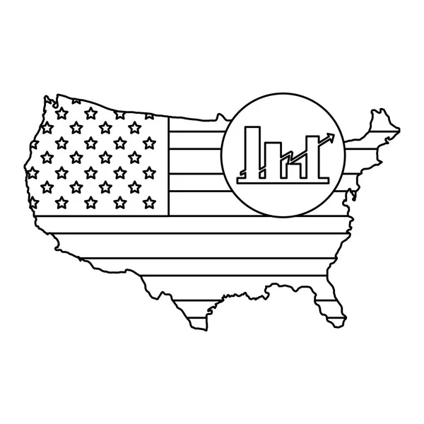 Carte des Etats-Unis avec statistiques infographiques — Image vectorielle