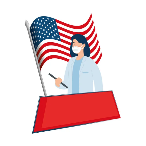 Médecin femme avatar personnage icône — Image vectorielle