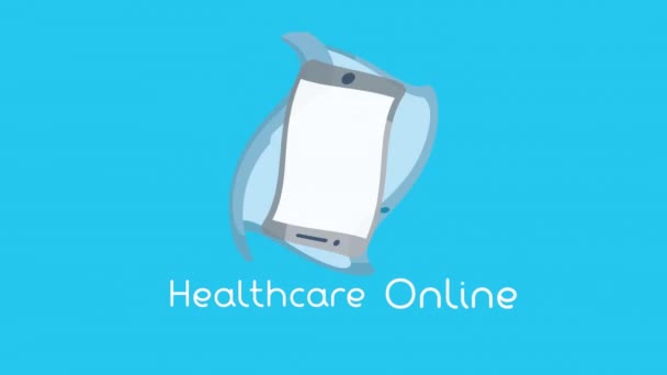 Smartphone und Desktop-Gesundheitstechnologie online — Stockvideo