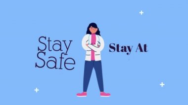 Evde kalıp yazı yazan kadın doktor.