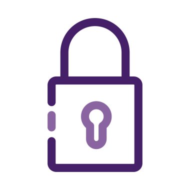 Güvenli asma kilit çizgisi biçimi simgesi