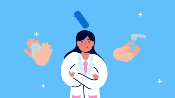 手を洗う女性医師 — ストック動画