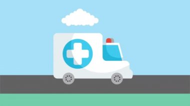 Ambulans acil taşıma aracı animasyonu