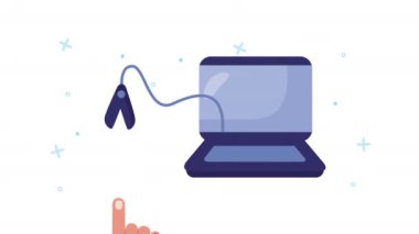 Çevrimiçi sağlık hizmetleri ve kalp kardiyosu olan dizüstü bilgisayar