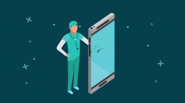 Doktor ve akıllı telefon çevrimiçi sağlık teknolojisi