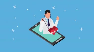 Çevrimiçi sağlık teknolojisi olan akıllı telefon doktoru