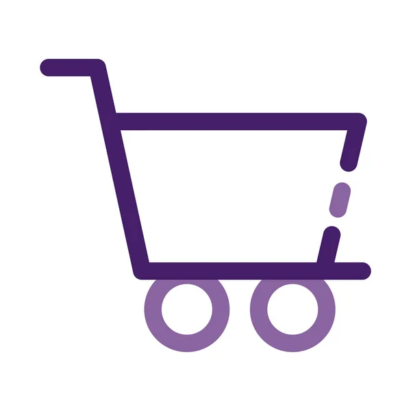 Shopping cart commercial line style icon — Stock Vector