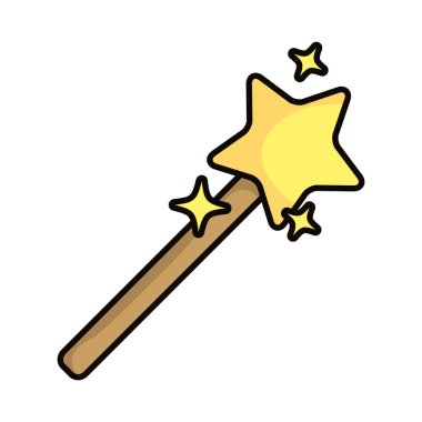 wand magic sorcery isolated icon