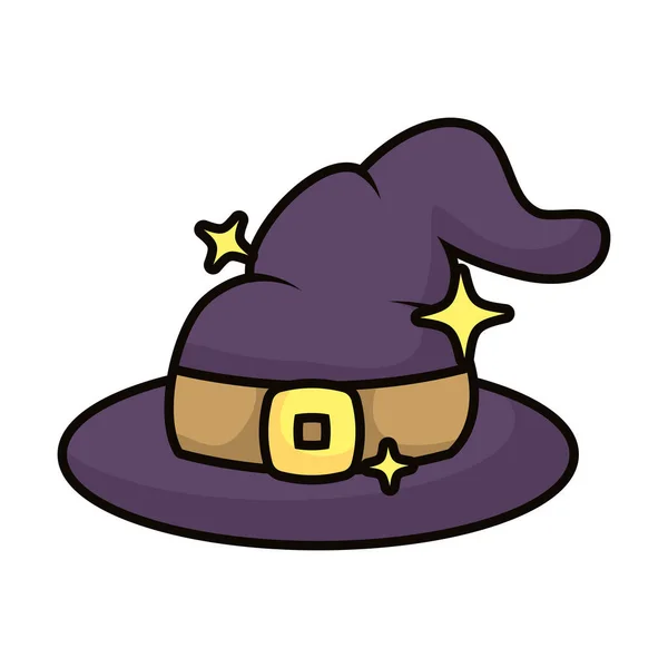 Bruja sombrero magia brujería icono — Vector de stock