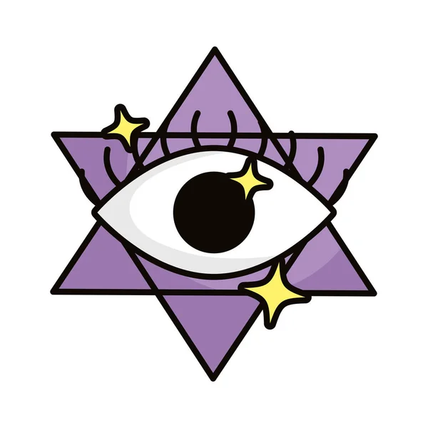 Ojo en estrella magia hechicería símbolo — Archivo Imágenes Vectoriales