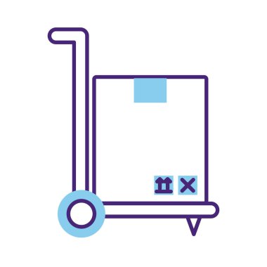 Kutu karton posta servisi biçimli el arabası