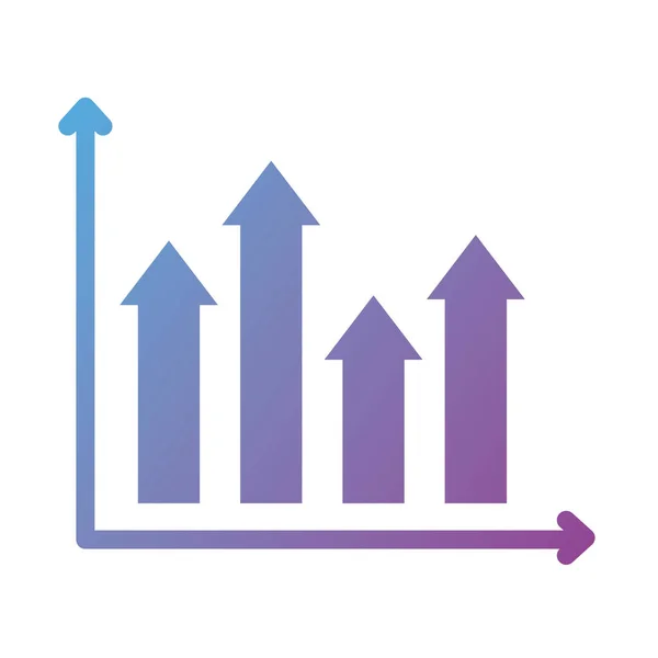 Flechas estadísticas silueta estilo icono — Vector de stock