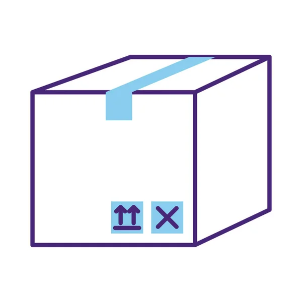 Box karton dodávka servisní linka styl — Stockový vektor