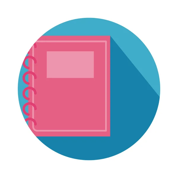 Cuaderno de la escuela bloque de suministro icono de estilo — Vector de stock