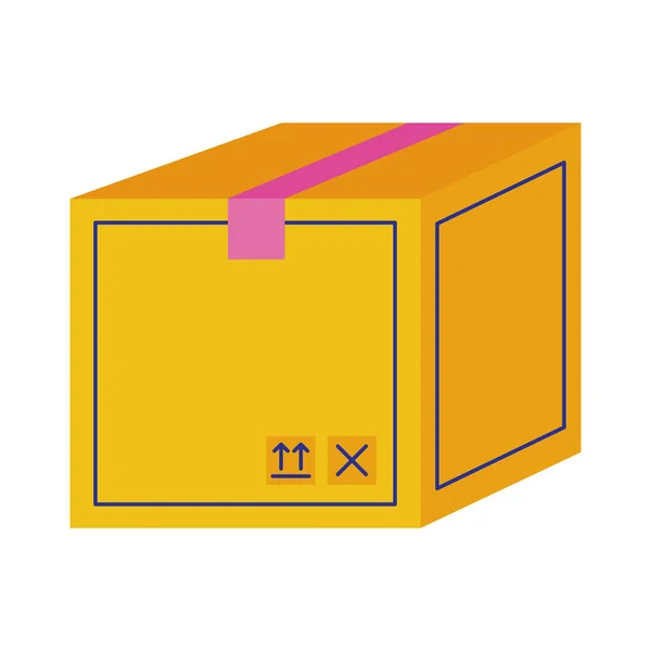 Box Karton Lieferservice flachen Stil — Stockvektor