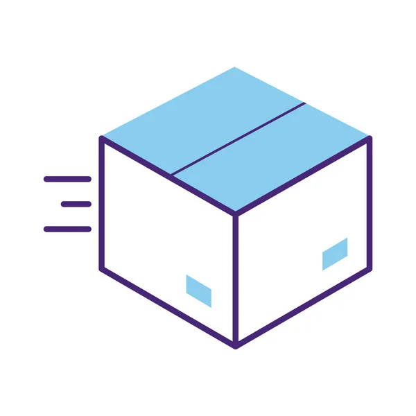 Caja de cartón entrega estilo de línea de servicio — Vector de stock