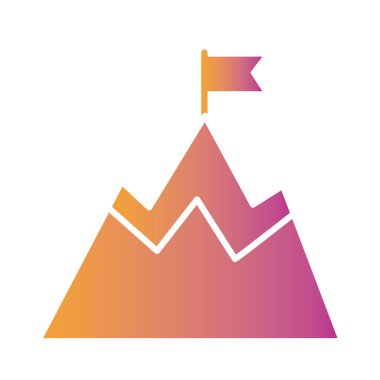 bayrak siluet biçim simgesine sahip dağ