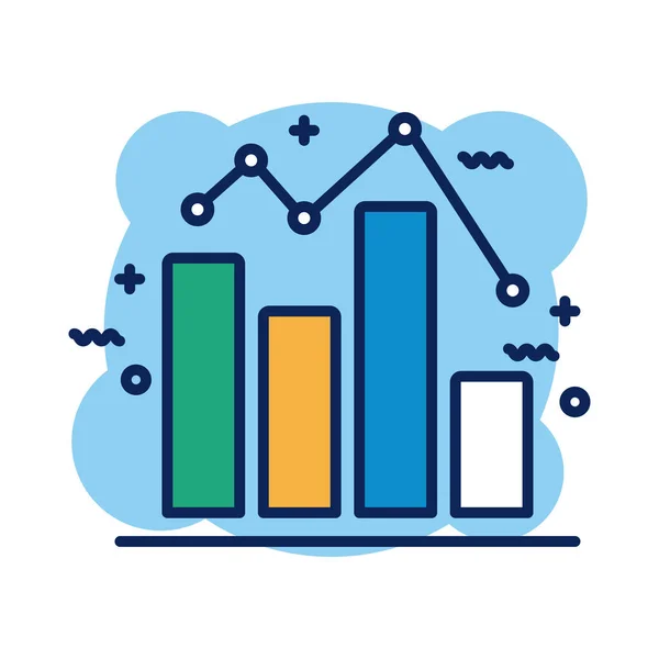 Estatísticas barras detalhe estilo ícone —  Vetores de Stock