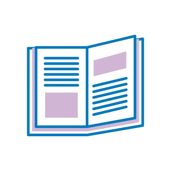 Tekstboek open lijn stijl pictogram — Stockvector