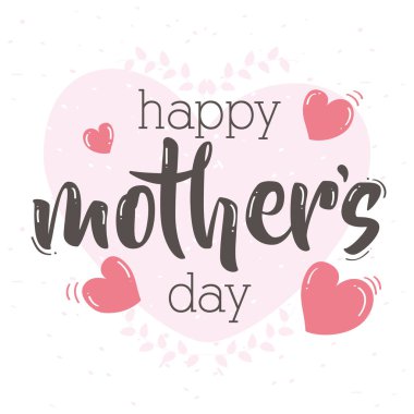 Kalpli mutlu anneler günü kartı.