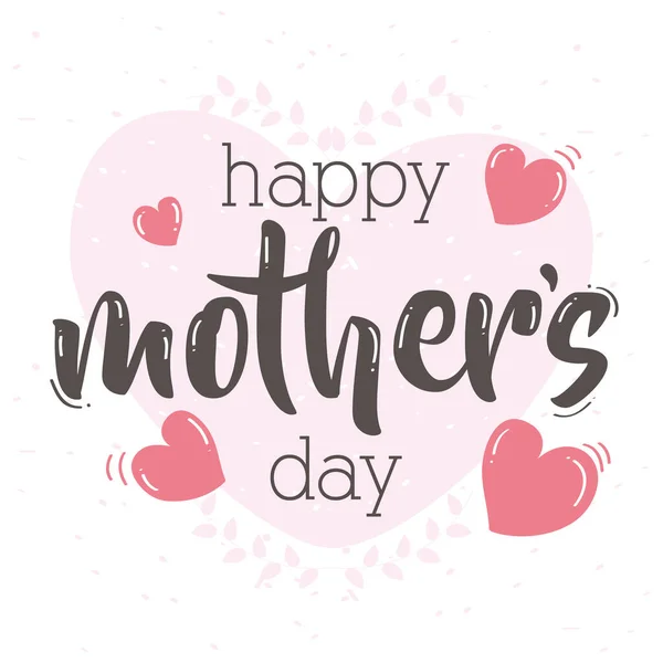 Tarjeta feliz día de las madres con corazones — Vector de stock