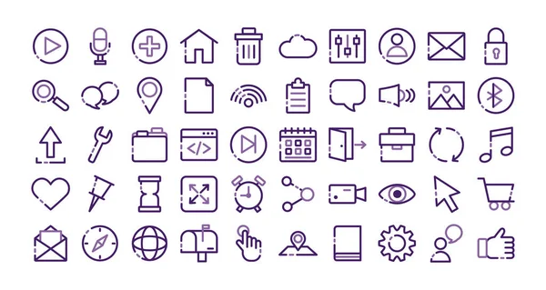 Bundle of user interface set icons — 스톡 벡터