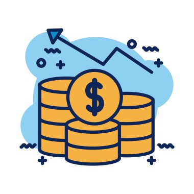 Sikkeler para dolar detay biçim simgesi