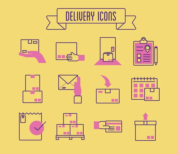 Bundle of delivery service icons — Stock Vector