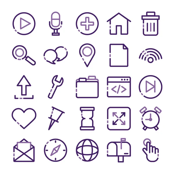 Paquete de iconos de conjunto de interfaz de usuario — Archivo Imágenes Vectoriales