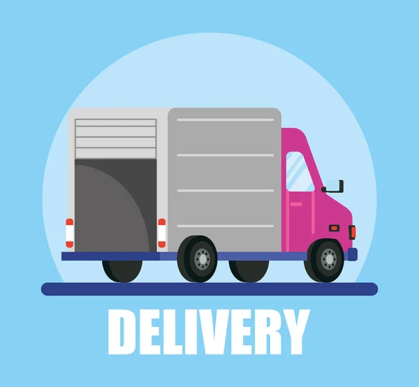 Служба доставки вантажівок з написом — стоковий вектор