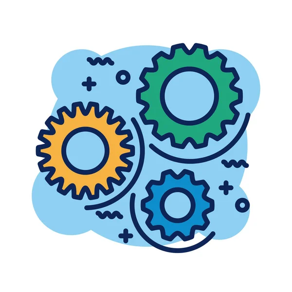 Gears settings detail style icon — Stock Vector