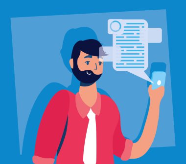 Akıllı telefon teknolojisi kullanan adam