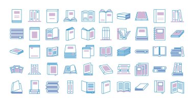 metin kitapları satır simgeleri demeti