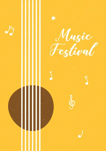 Affiche du festival de musique avec instrument de guitare — Image vectorielle